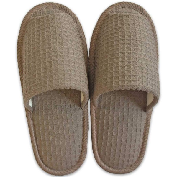 Slippers, Thick Waffle Outer Sewing, LL Size, Made in Japan, Washable, Jumbo, Loose, Up to 11.4 inches (29 cm), Braun