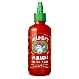 Melinda’s Sriracha Hot Sauce - Classic, Gourmet Sriracha Sauce Made with Fermented Red Jalapeños & Garlic - Keto, Vegan, Non-GMO and Gluten Free Hot Sauce - 12oz, 1 Pack