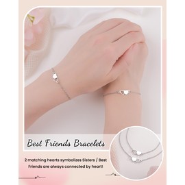 YELUWA 2 Pcs Best Friends Gifts for Women Best Friend Bracelets Matching Distance Bracelet Christmas Birthday Jewelry Gifts for Bff Women Stocking Stuffers Friendship