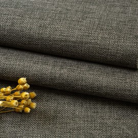TinaKim Thick Upholstery Fabric for Sofa Chair Cover, Faux Linen Type Cloth Material (Grey 9, 2 Yard (57x 72 inch))
