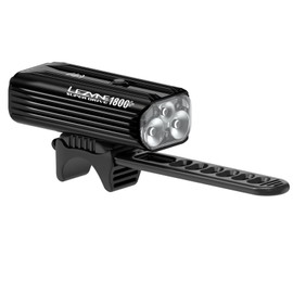 LEZYNE Super Drive Bicycle USB-C Rechargeable IPX7 White LED Front Light with Multiple Solid & Flash Modes | Integrated Silicone Rubber Strap Mount | Smart Connect | 1800 Lumens, Black Gloss