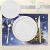 ABAKUHAUS Christmas Place Mats, Elf Noel Theme Winter Washable Fabric