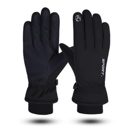 ZOCONE Winter Gloves Women's Waterproof Gloves Men's Cycling Warm Winter Touchscreen Gloves Black Warm Ski Gloves Women Thermal Gloves Windproof Gloves Sports Snowboard Motorcycle, black