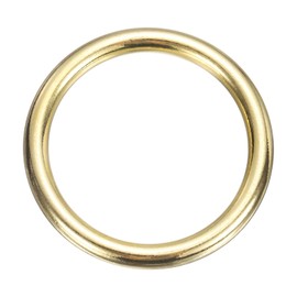 sourcing map H59 Brass O Ring, 2.36" OD. 1.89" Thickness Brass Seamless Welded Circle Loop Round Ring Buckles for Luggage Webbing Craft DIY Decoration Accessories, Gold Tone