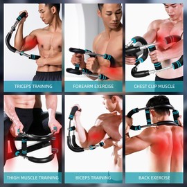 NOAOVO Twister Arm Trainer, Adjustable Resistance Twister Arm Exerciser Chest Exerciser for Men, Portable Chest Workout Equipment Arm Trainer for Men (Blue)