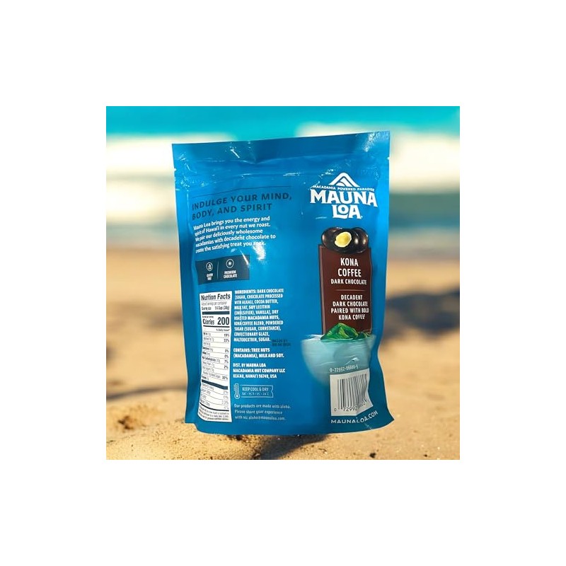 Kona Coffee Dark Chocolate Covered Macadamias, 20 oz