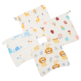 OATIPHO 4pcs Baby washcloths Bath Towel Toddler Saliva Towel Hand Wiping Towel Cleaning Towel Hand washcloths Bath face Towels Children Drool Towel Newborn Cotton Little Yellow