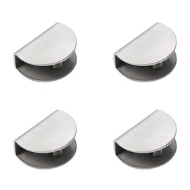 Glass Shelf Brackets, Stainless Steel Glass Clamp Holder Clip, Pack of 4, Large Semicircular