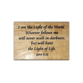 Light of the World Mounted Rubber Stamp - Christian Bible Verse - Religious Easter or Christmas Scripture John 8:12#22