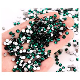 Feifei’S Bow 1440 Pieces Flat Back Gems Round Crystal Rhinestones SS16 4.0mm Diamante Rhinestones Crafts Nail Face Art Clothes Shoes Bags DIY (Emerald)