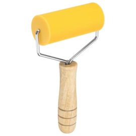 HARFINGTON Rolling Pin 7.6" x 1.69" T-Maple Silicone Roller Wood Handle Non-Stick Fondant Roller Dough Roller Rolling Pins for Baking Cookie Pastry Clay, Yellow