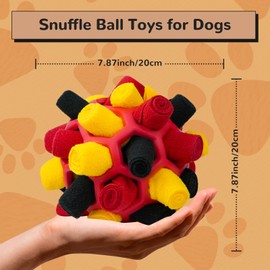 Larimuer Snuffle Ball for Dogs, Snuffle Rug Snuffle Toy, Interactive Dog Toy, Portable Pet Snuffle Ball Toy for Small Medium Dogs Pet (Black, Red, Gold)