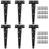 ASelected 6 Pcs T Hinges,6 Inch T-Strap Door Hinges,Heavy Duty