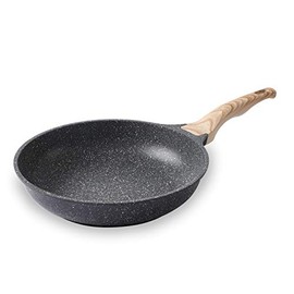 Motase 11 Inch Nonstick Skillet Frying Pan Egg Pan Omelet Pan, Nonstick Cookware Granite Coating, 100% PFOA free Cookware Pan, Healthy Nonstick Stone Frying Chef's Pan Skillet