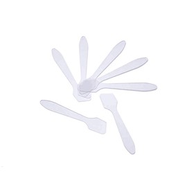 100PCS Tiny Plastic 3.2 Make up Spoon Spatula Disposable Skin Care Makeup Facial Cream Scoop Spoon Stick for Mixing and Sampling Set