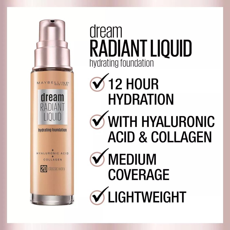 Maybelline New York 2 Pack Maybelline Dream Radiant Liquid Hydrating