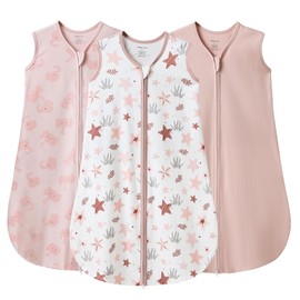 JELLYMONI Baby Sleep Sack 0-6 Months, 100% Cotton 3 Pack 0.5 TOG Baby Wearable Blanket Infant Sleep Sack with 2-Way Zipper Newborn Sleep Sacks