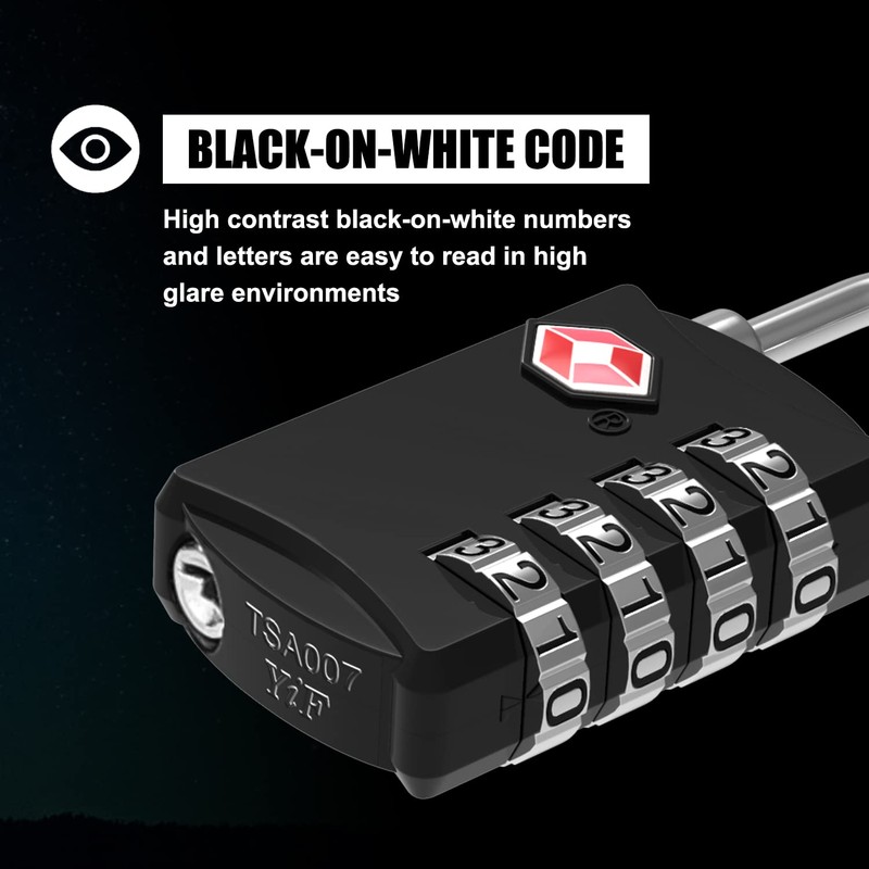 TSA Luggage Locks, [Updated Version] [2 Packs] Diyife 4-Digit Combination