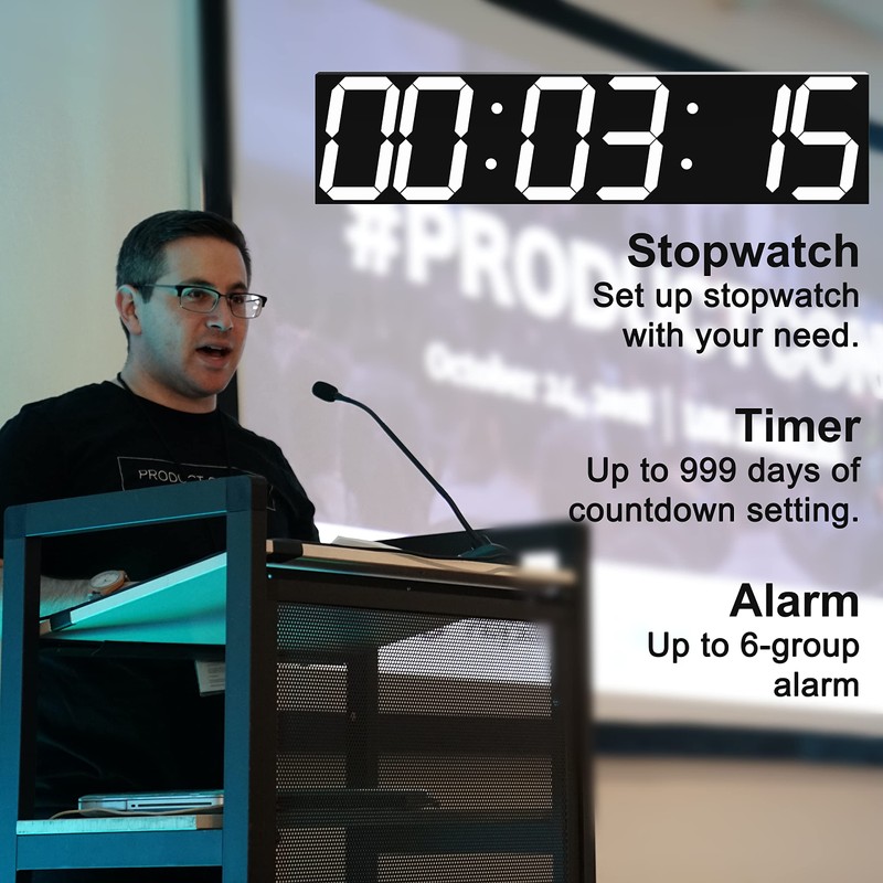 CHKOSDA Digital Wall Clock, Oversize Led Digital Clock with Auto