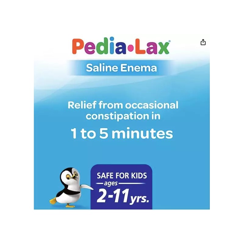 Fleets Pedia-Lax Enema For Children Saline Laxative Latex Free 2.25