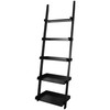 eHemco Modern 5 Tier Leaning Wall Ladder Bookshelf Organizer, Storage