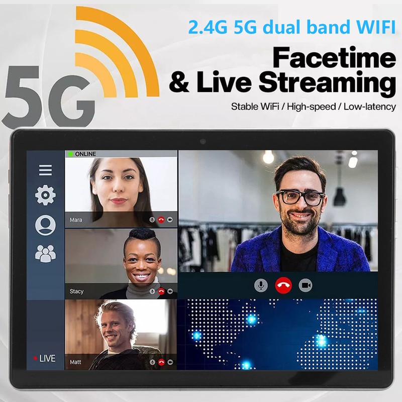 8.1in Tablet 5G Dual Band WiFi 4GB 64GB Front 800w