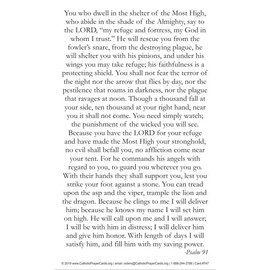 Soldier's Prayer, Psalm 91, LAMINATED Prayer Card (3-pack) Plus Two Free Bonus Cards Included