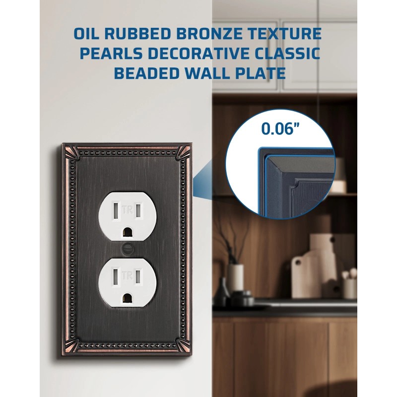 DEWENWILS Wall Plate Switch Plate Outlet Cover, Aged Bronze Light