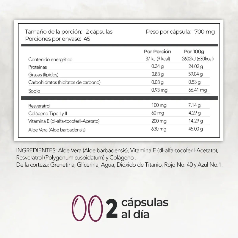 Resveratrol Aloe Vera Y Vitamina E 90 Softgels Maklen Sin