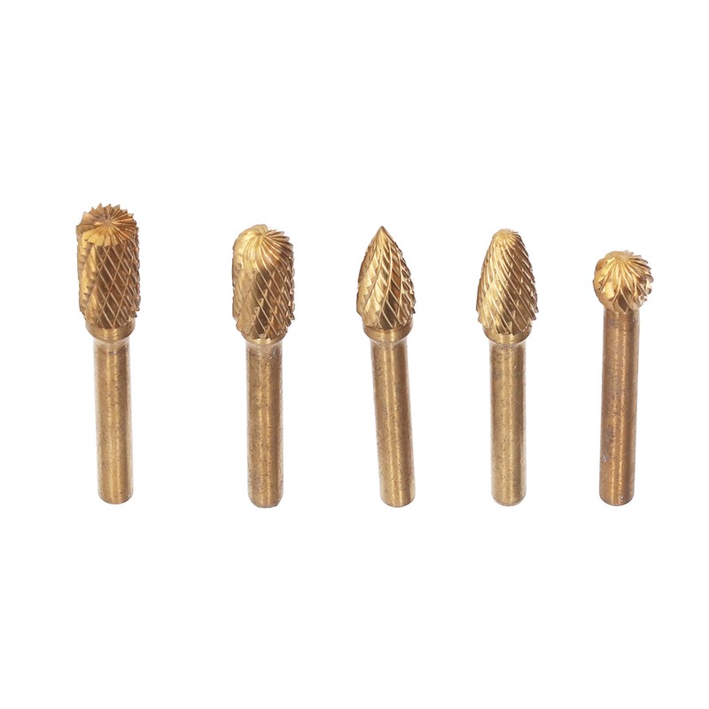 5Pcs Grinding Bit Head Rotary File Burr Double Cut Tool