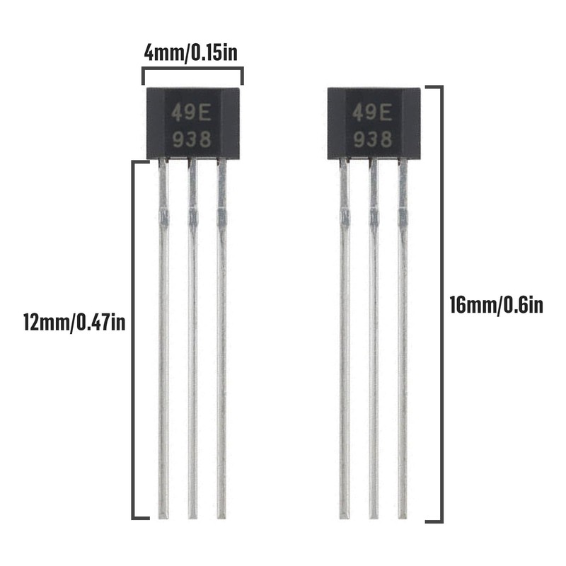 ALLECIN 20Pcs 49E OH49E SS49E S49E TO-92S Hall Effect Sensor