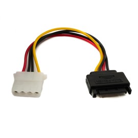 System-S SATA Cable 20 cm 15-Pin Male to IDE 4-Pin Molex Adapter for Hard Drive Drives