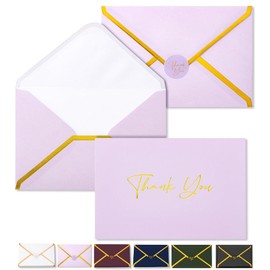 Mr. Pen- Blank Thank You Cards with Envelopes, 20 Pack, 4x6, Gold Thank You Notes with Envelopes, Violet Wedding Thank You Cards Wedding, Thank You Note Cards, Baby Shower Thank You Cards
