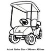 Extra Large 460mm 'Golf Cart' Permanent Sticker Decal for Cars/Windows/Bins/Walls