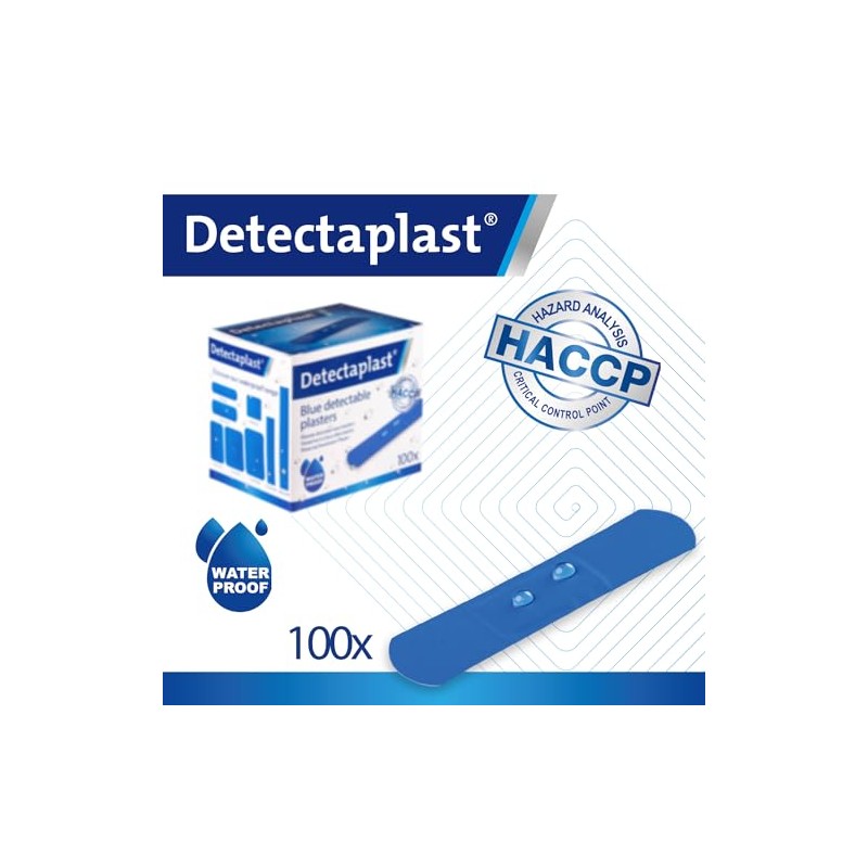 Detectaplast Tiritas azules universales impermeables para manipulación de alimentos y