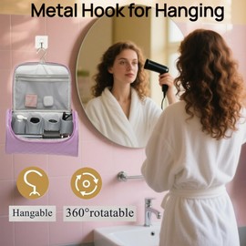 Dongawin shark flex style case - premium leather travel bag for dyson airwrap & shark hair dryer airwrap, waterproof & easy to clean with 360° soft padding, lightweight hair tools travel bag (Purple)