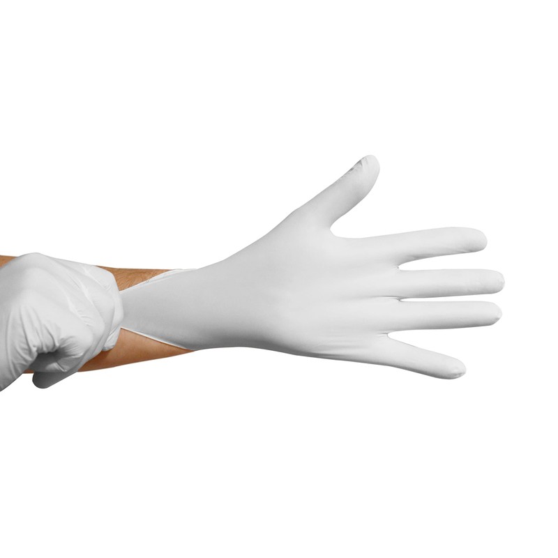 KMINA - Nitrile Gloves, White, Disposable Gloves, Latex-Free, Nitrile (200,