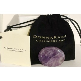DONNA KARAN Cashmere Mist Meditation Amethyst Oval Meditation stone & Pouch NEW!