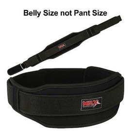 MRX Weight Lifting Belt With Double Back Support Bodybuilding Gym Training Belt 5" Wide All Sizes - Color: Black, Size: XS
