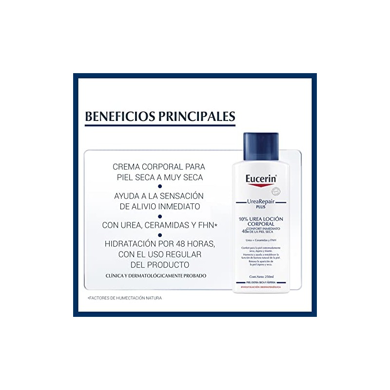 Eucerin Loción Corporal Crema Urea 10%, Urea Repair, 250 ml