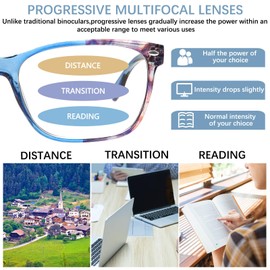 MAEOWN 4 Pack Progressive Multifocal Reading Glasses for Women, Blue Light Blocking Computer Readers with Spring Hinge (Mix Color, 3.50, x)