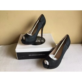 De Blossom Collection New Womens De Blossom Collection Black Slip On Open Toe Stiletto High Heels 6.5