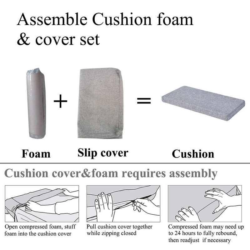 MICUSHION Piano Bench Cushion for Indoor Shoe Storage with Ties