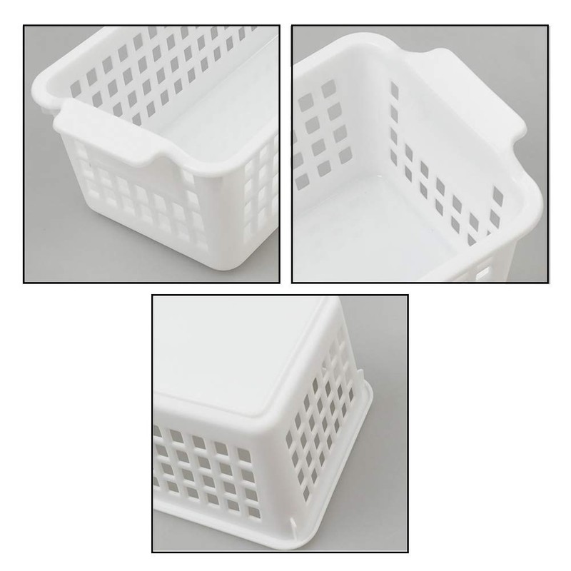 Annkky 4-pack Plastic Storage Baskets, Slim Storage Baskets with Handle