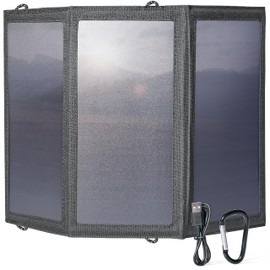 Mobile Outdoor USB Solar Charger for Smartphones and Tablets, for Outdoor and Camping, 21 W Solar Panels, 2 x USB Ports, Quick Charging, Foldable Panels, Robust and Weatherproof