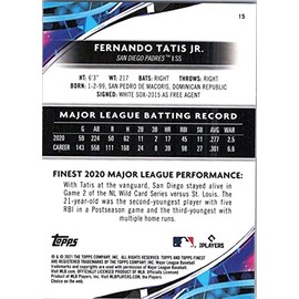 2021 Topps Finest #15 Fernando Tatis Jr. NM-MT San Diego Padres Baseball