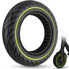GLDYTIMES 10x2.5 Inches Luminous Green Electric Scooter Tire 60/70-6.5 Solid Tire Fit for Ninebot Max G30P G30LP~Gotrax G5 G6~Hiboy Max 3~Hover 1 Alpha~Zero10X~OKAI Neon Pro, 10" Replacement Wheel