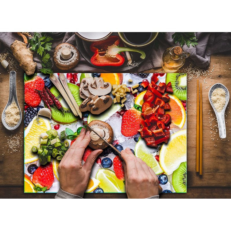 TMK Glass Chopping Board 30 x 22 cm with Fruit