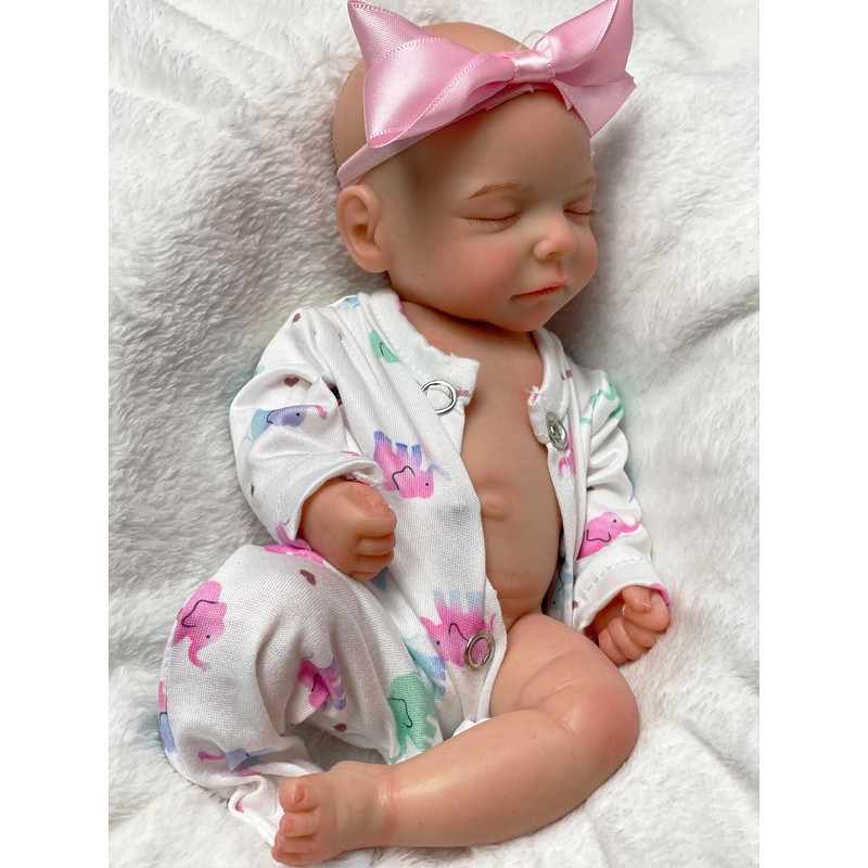 Aniiyy 10 Inch Silicone Newborn Baby Doll, Open Mouth Lifelike