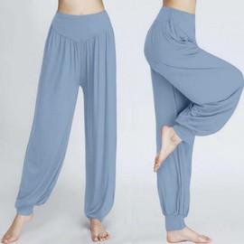 Summer Modal Skin-Fit Yoga Pilates & Zumba Activewear Bottoms Pants Light Blue/XL 5ea